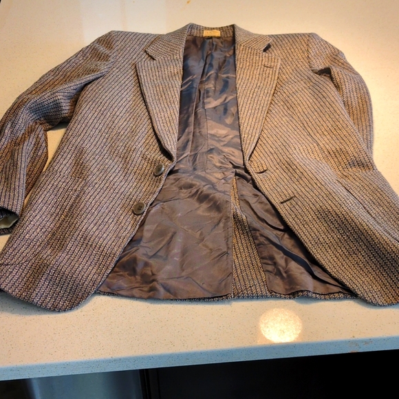 100% Italian Silk Stitched Suit Jacket Blazer - Picture 1 of 3